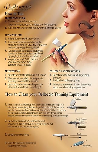 Miniatura 3 de Belloccio® Sistema completo de aerógrafo profesional de bronceado sin sol que incluye nuestro aerógrafo, compresor y manguera Belloccio de primera