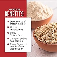 Vista 4 de PuroRaw Harina de sorgo, 2 libras, harina sin gluten, harina de jowar, harina de sorgo blanco dulce sin gluten, harina de sorgo dulce, grano entero