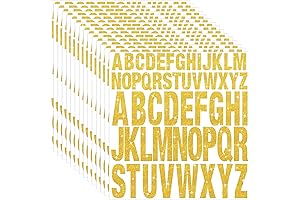 15 Sheets Gold Letter Stickers Self-Adhesive Vinyl Alphabet Stickers
