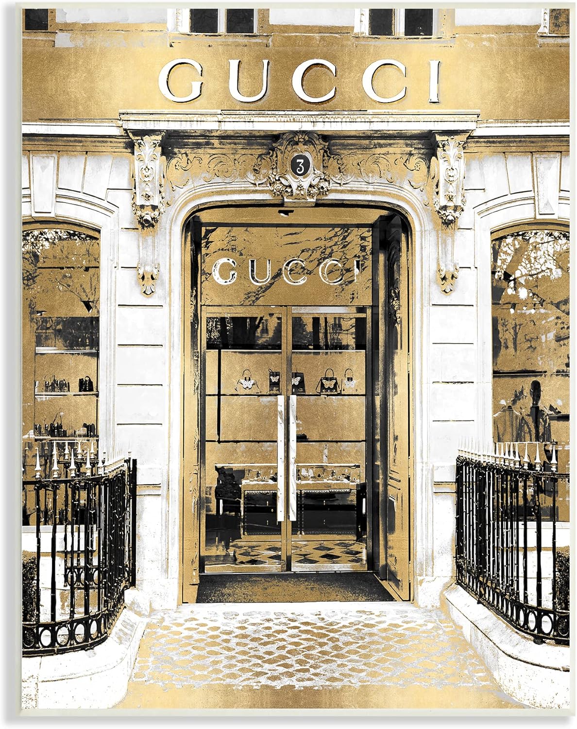 Stupell Industries Downtown Glam Designer Fashion Accessories Shop Architecture, Design by Madeline Blake