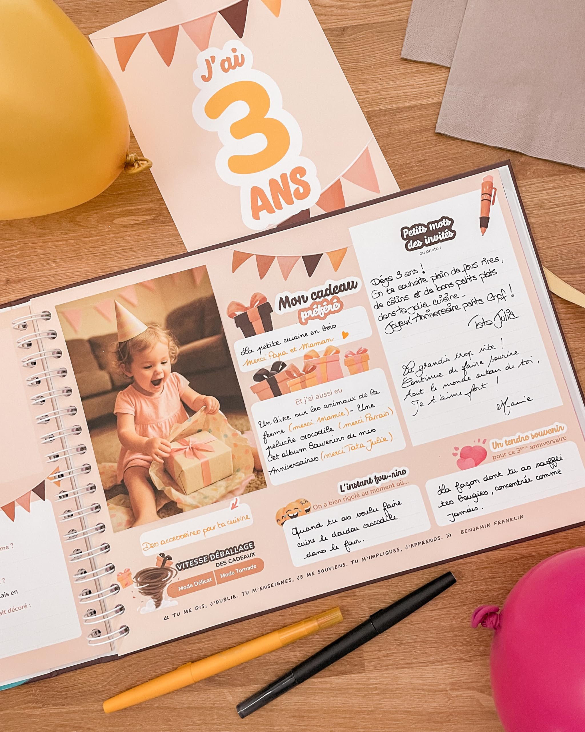 Album souvenir de mes anniversaires - de 1 an à 18 ans (Vanille)