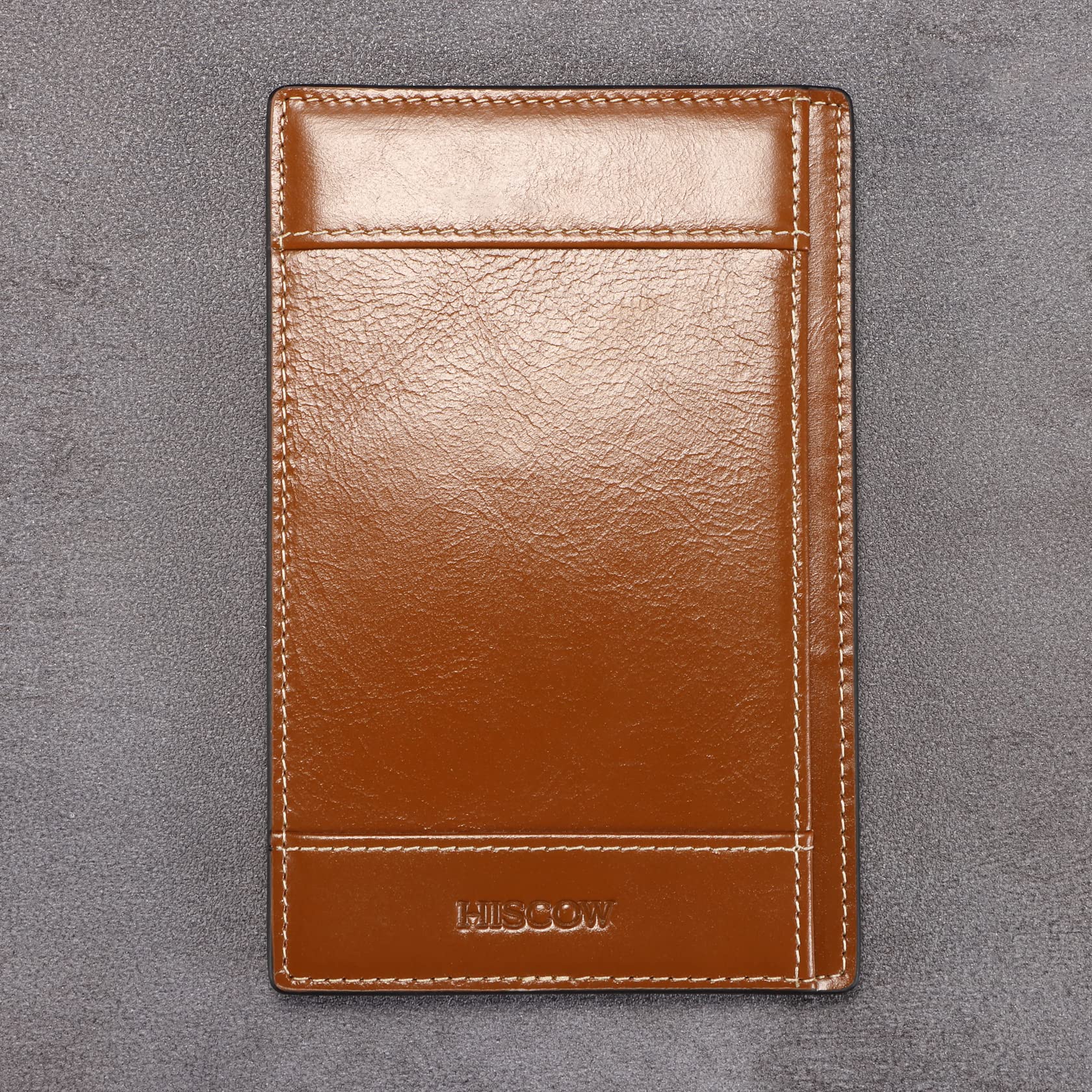 HISCOW Notizblock und Taschen-Notizbuch aus italienischem Leder, 7,6 x 12,7 cm, mit sicherem Stifthalter, nachfüllbarer Notizblock, Organizer für Arbeit und Reisen, Antikbraun