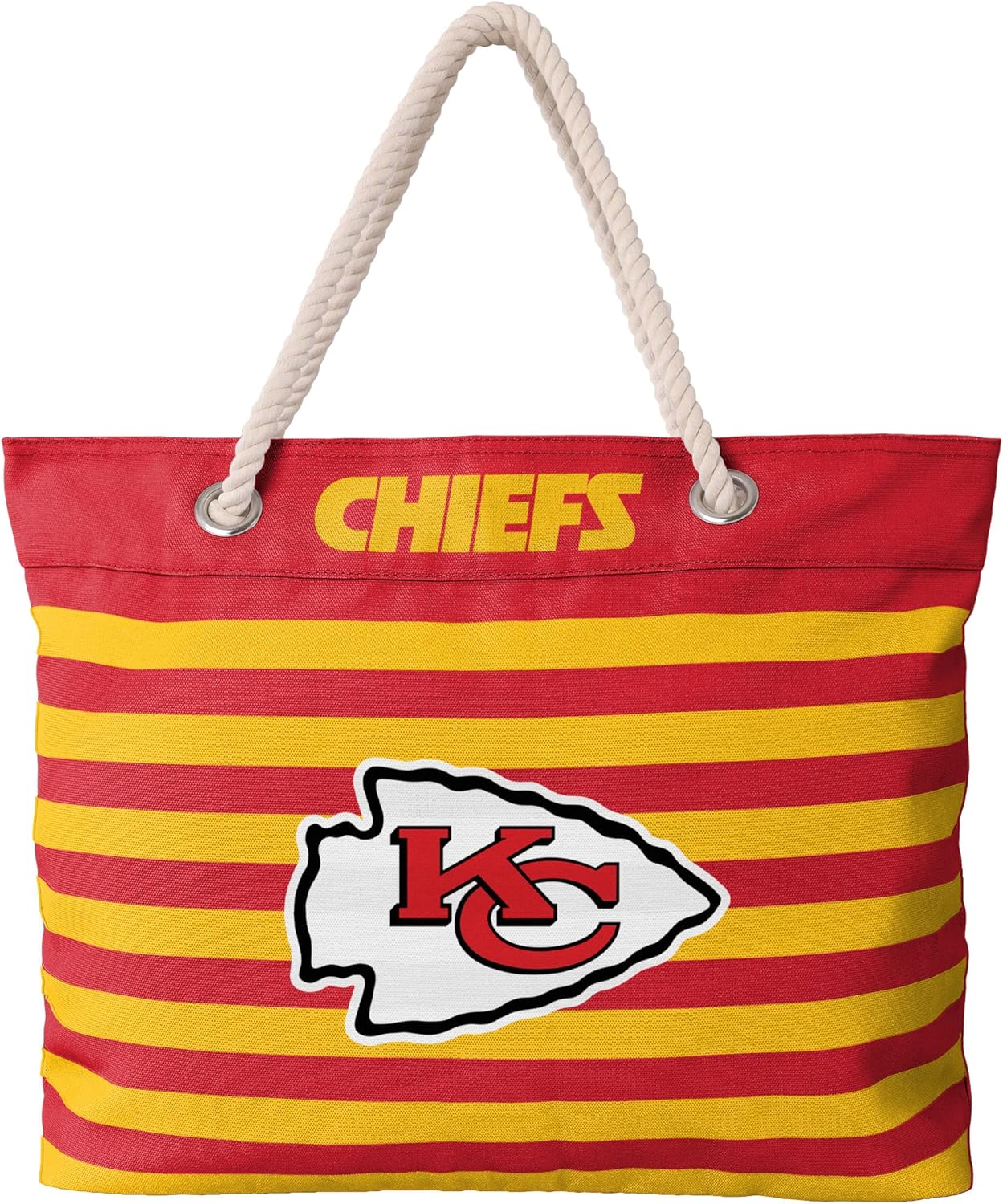 FOCO NFL Team Logo Nautical Stripe Tote Beach Bag
