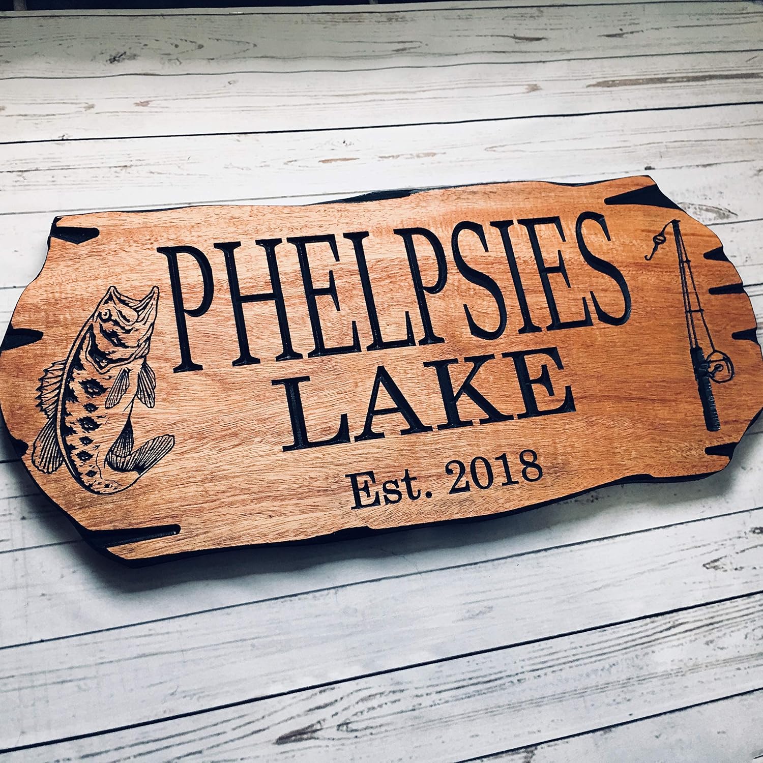 Personalized Cabin Sign Outdoor Sign Custom Wooden Carved Family Name Sign Engraved Wood