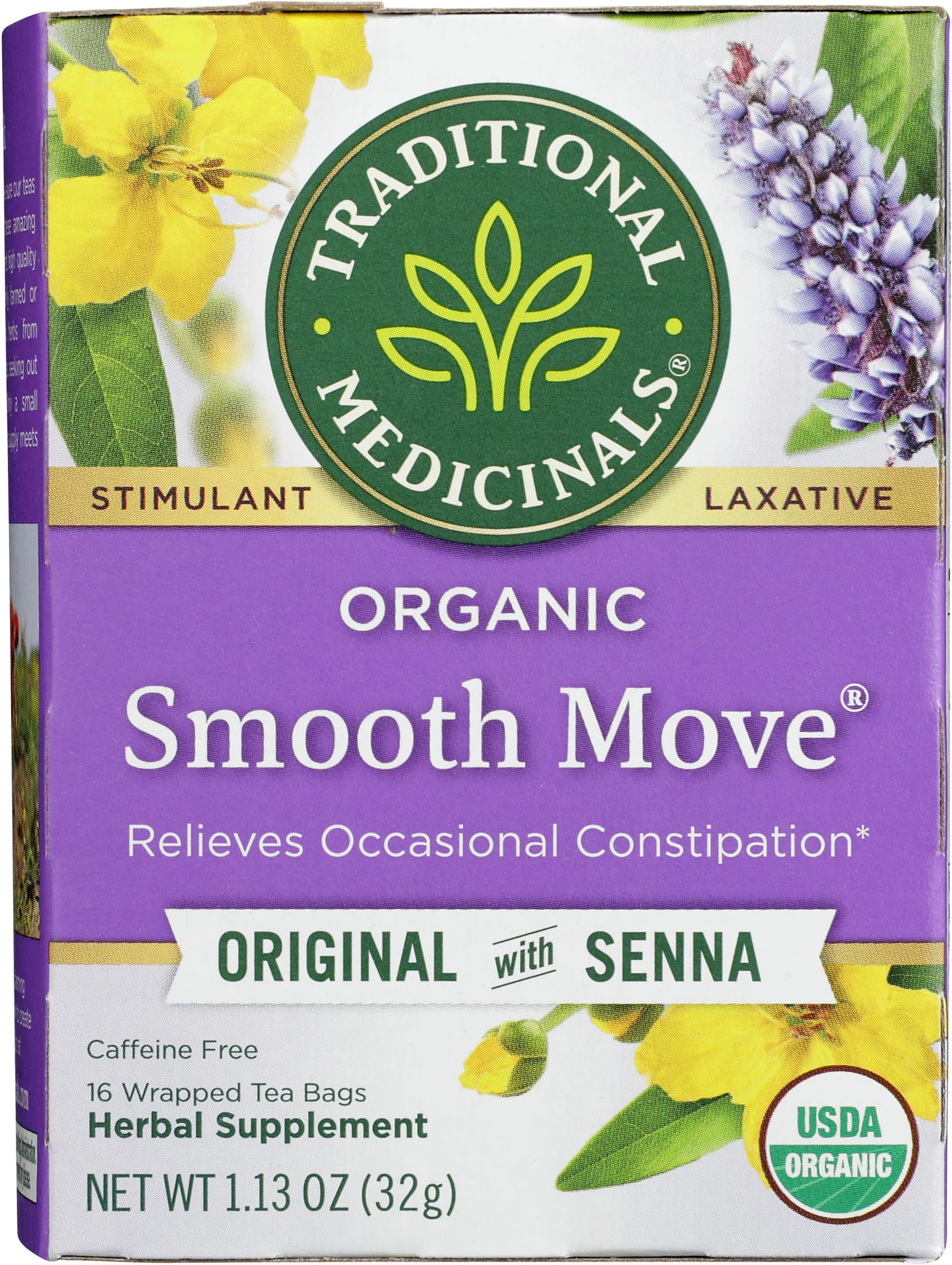 Traditional Medicinals, Tea Smooth Move Organic, 16 Count