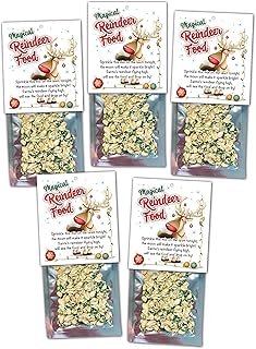 5 Pack - Christmas Reindeer Food - Funny Party Favor Kids Stocking Stuffer