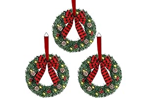 ATDAWN Mini Christmas Wreath 3 Pack