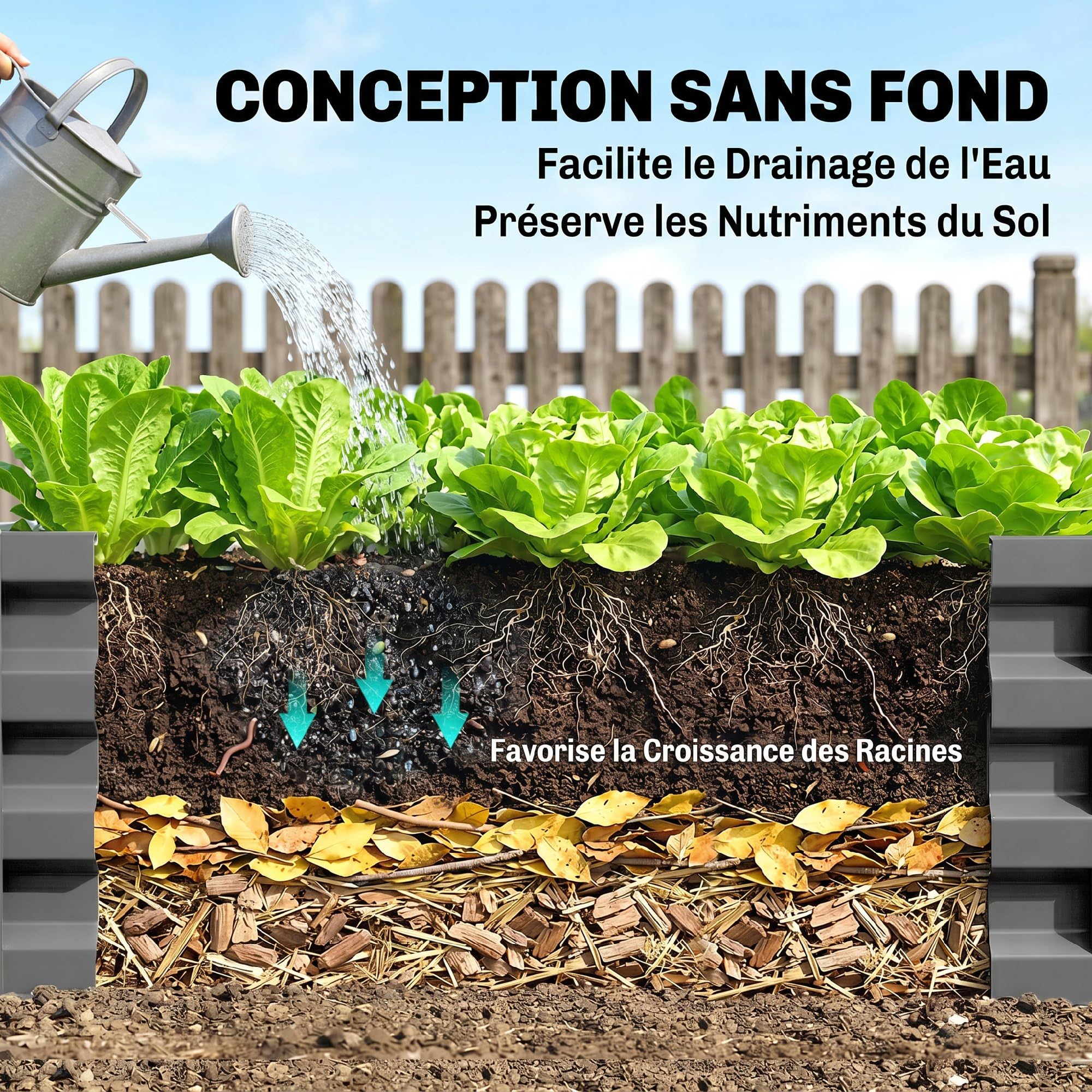 Outsunny Carré Potager de Jardin Potager surélevé, bac Potager en Acier galvanisé, jardinière Exterieur résistant à la Rouille 120x120x30cm, pour légumes, Fleurs et Herbes Jardin, Gris Clair