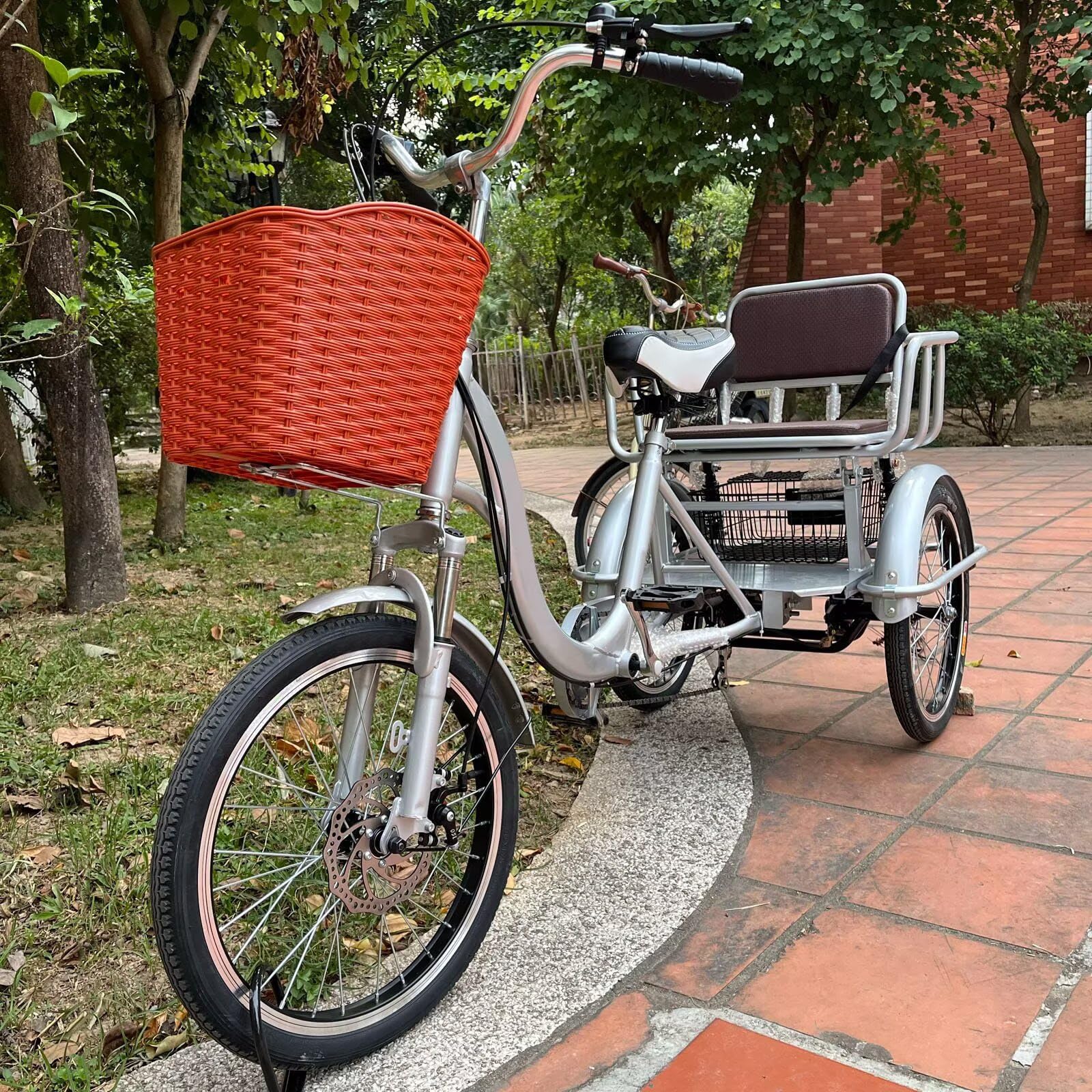 Amazon.co.jp: 高齢者・大人用三輪車、ペダル付き人力車、後部座席付き