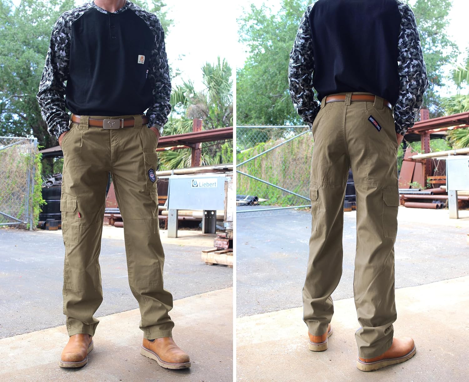 BOCOMAL Men's FR Cargo Pants Flame Resistant Pants Midweight 7.5oz (7 Pockets) Multi-Pockets FR Pants - Image 6