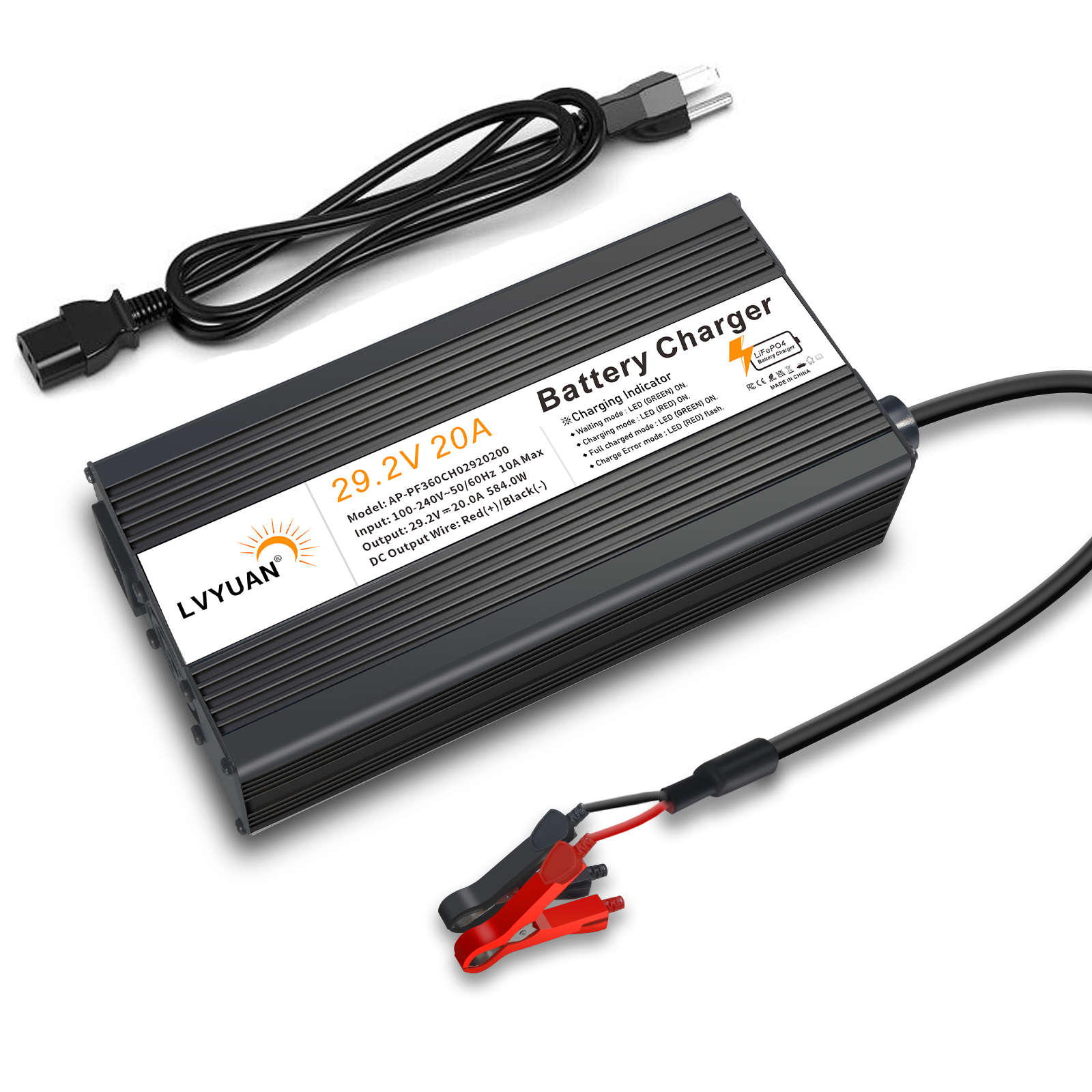 Amazon.com: LVYUAN 24V 20A LiFePO4 Battery Charger with UL