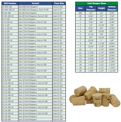 Miniatura 2 de CS-2-100 Tapón de corcho, tamaño 2 (paquete de 100), color beige