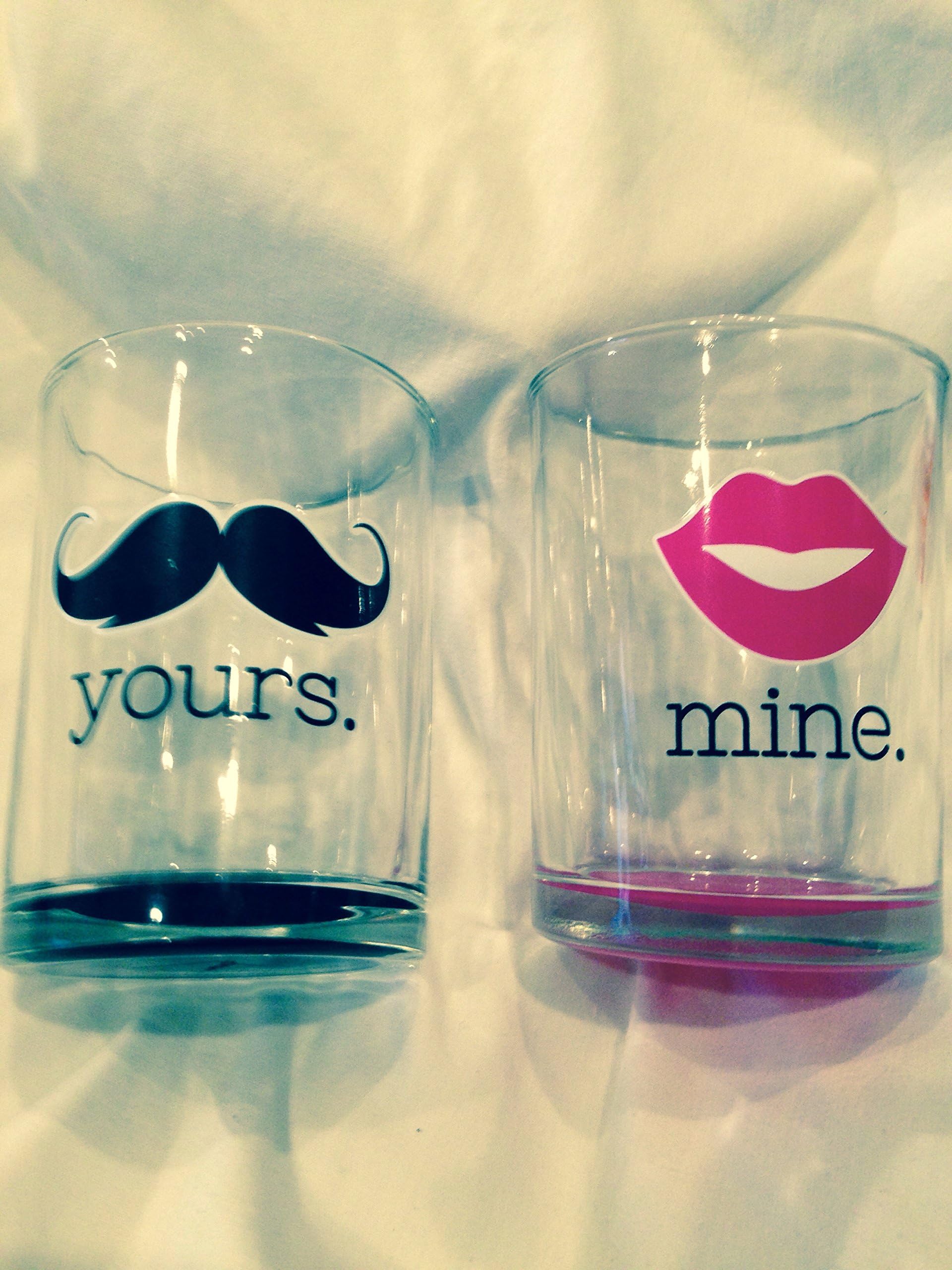 His and Hers set of two double old fashion glasses