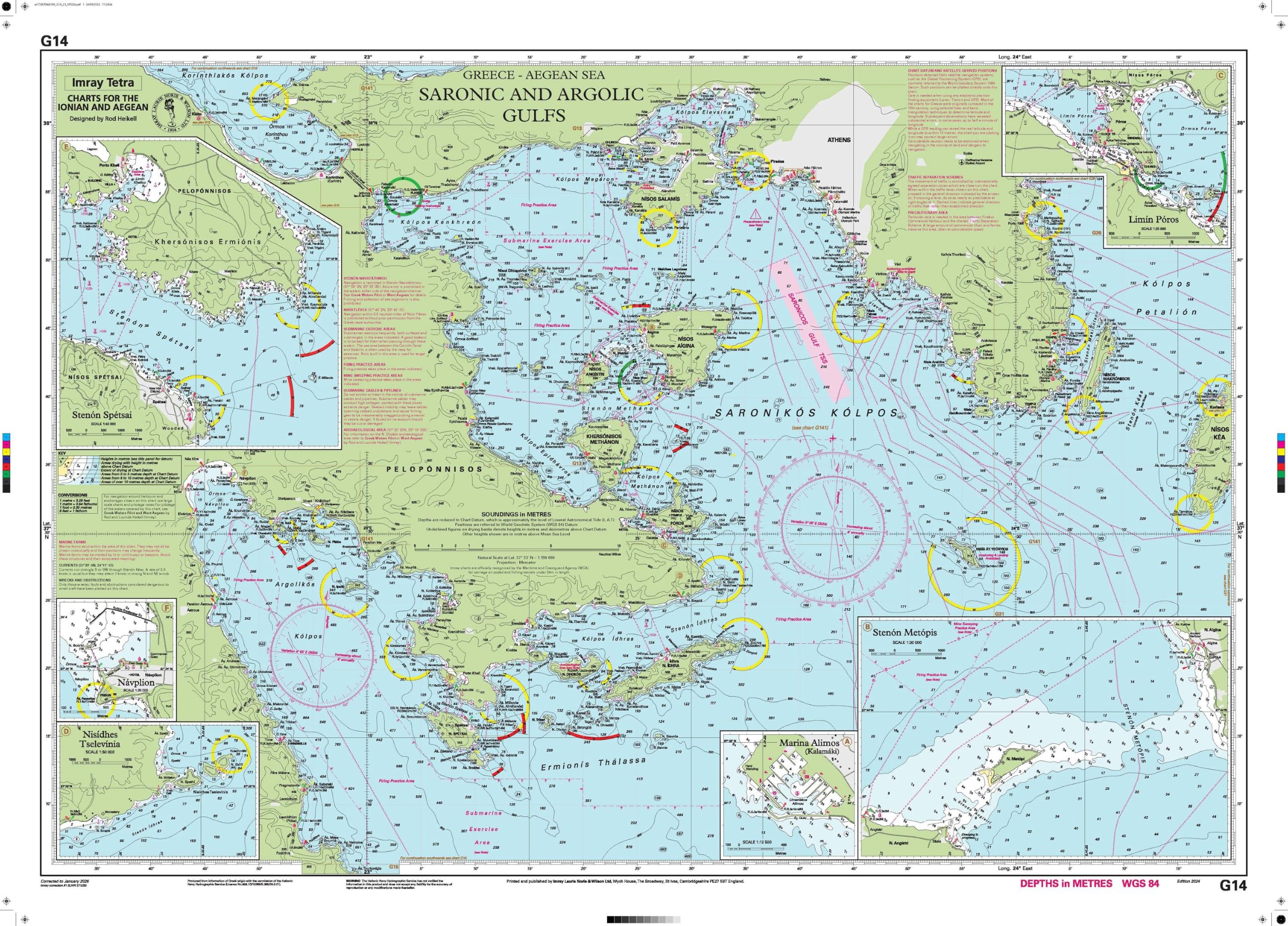 Imray Chart G14 : Saronic and Argolic Gulfs : 14