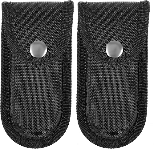 Funda de nailon para cuchillos de bolsillo de 5 pulgadas, funda plegable para cinturón con cierre a presión, funda universal multiherramienta para