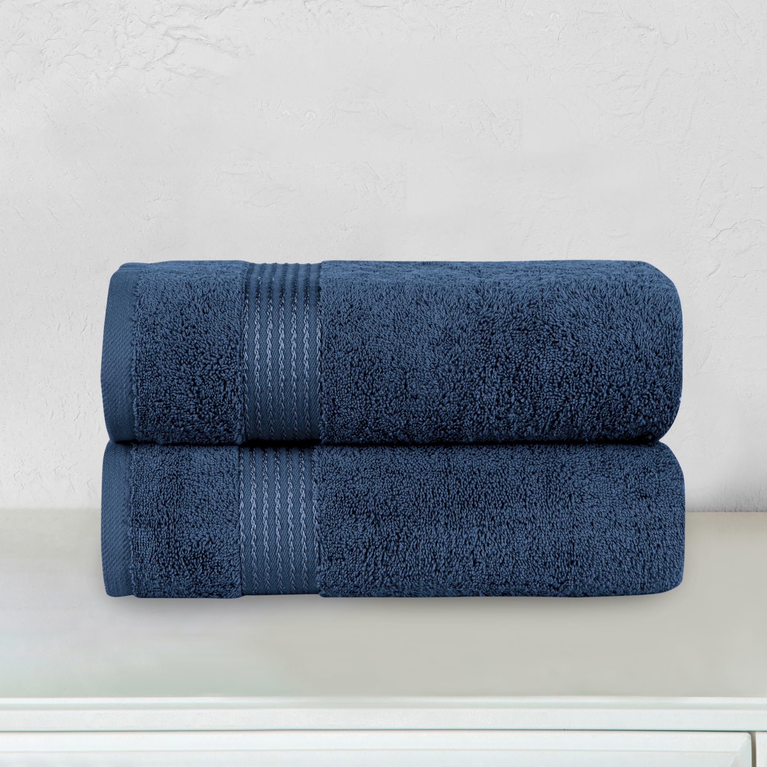 Elegant Comfort Juego de 2 Toallas de baño de algodón Turco, 27 x 54 Pulgadas, lujosas Toallas de baño de 100% algodón Turco de Calidad de Hotel, Altamente absorbentes, Toallas de