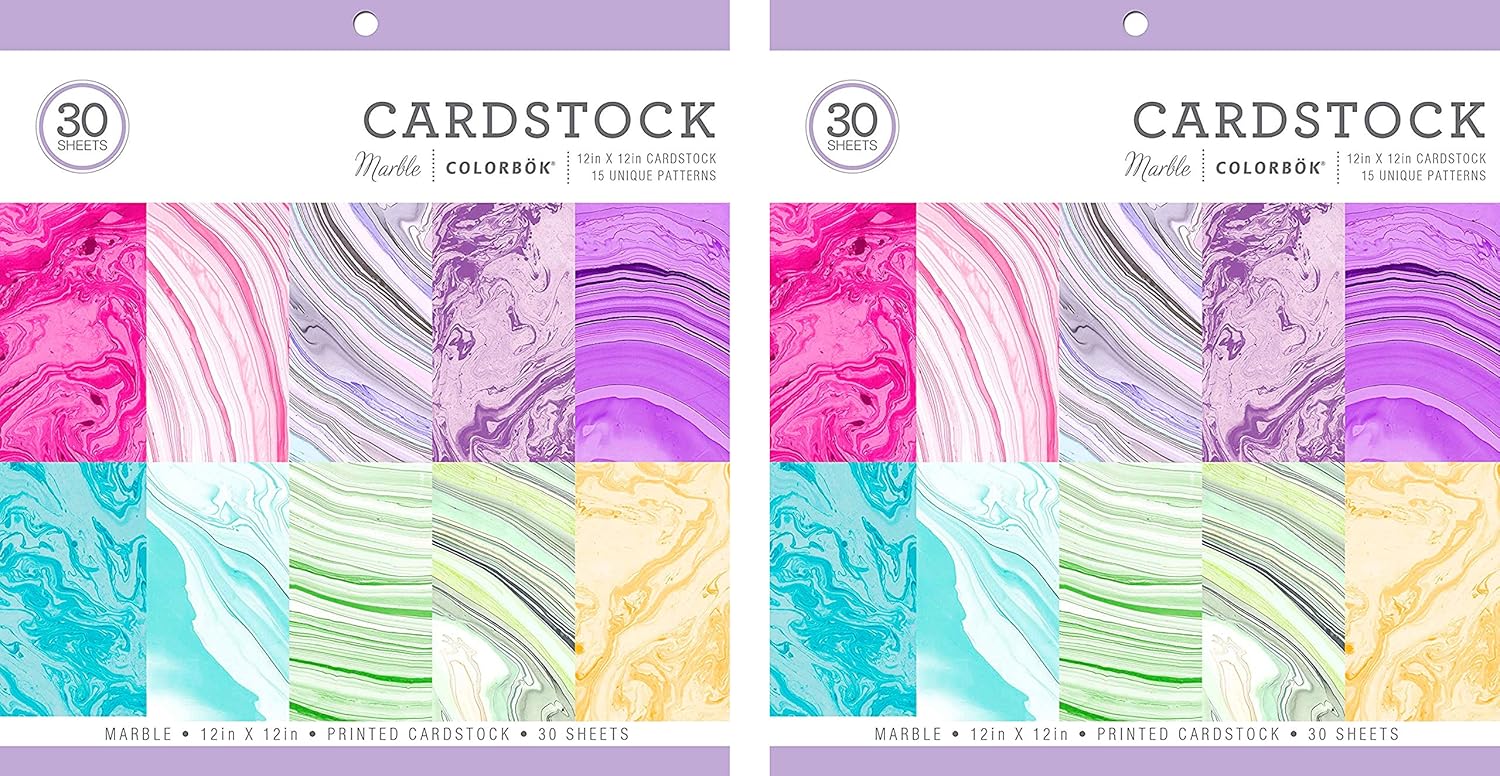 ColorBok 71876B Cardstock Paper Pad Marble, 12" x 12"