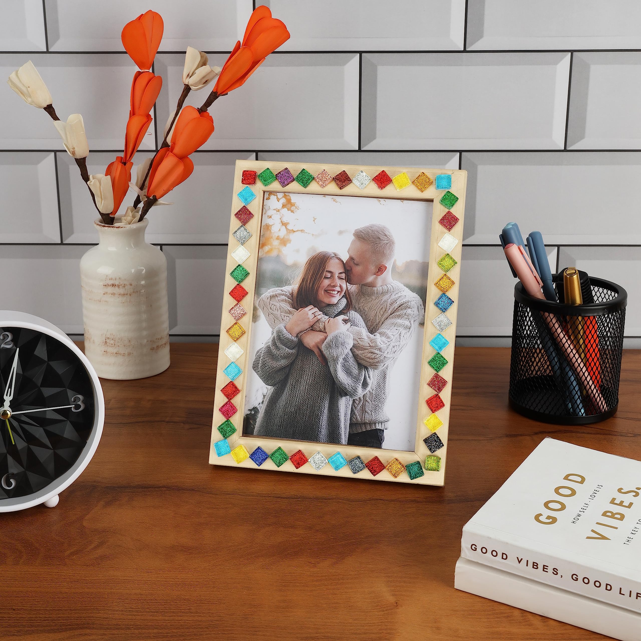 Set De 525 Teselas De Mosaico En 4 Formas – Vidrio De Colores Para Manualidades Y Decoración – Kit Creativo Para Arte En Hogar