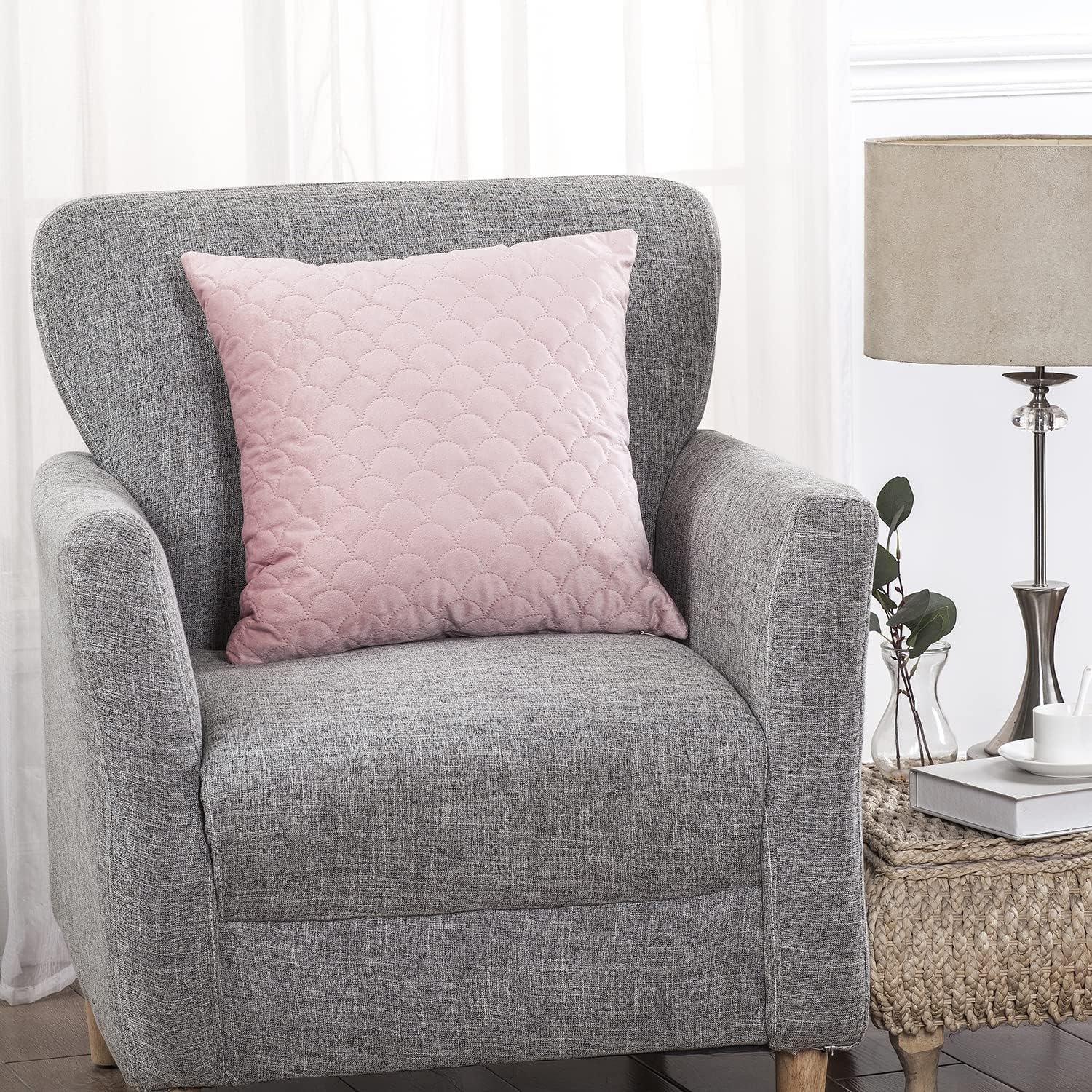 Easy Home Solid Thick Throw Pillow Covers Decorative Velvet Super Luxury Soft