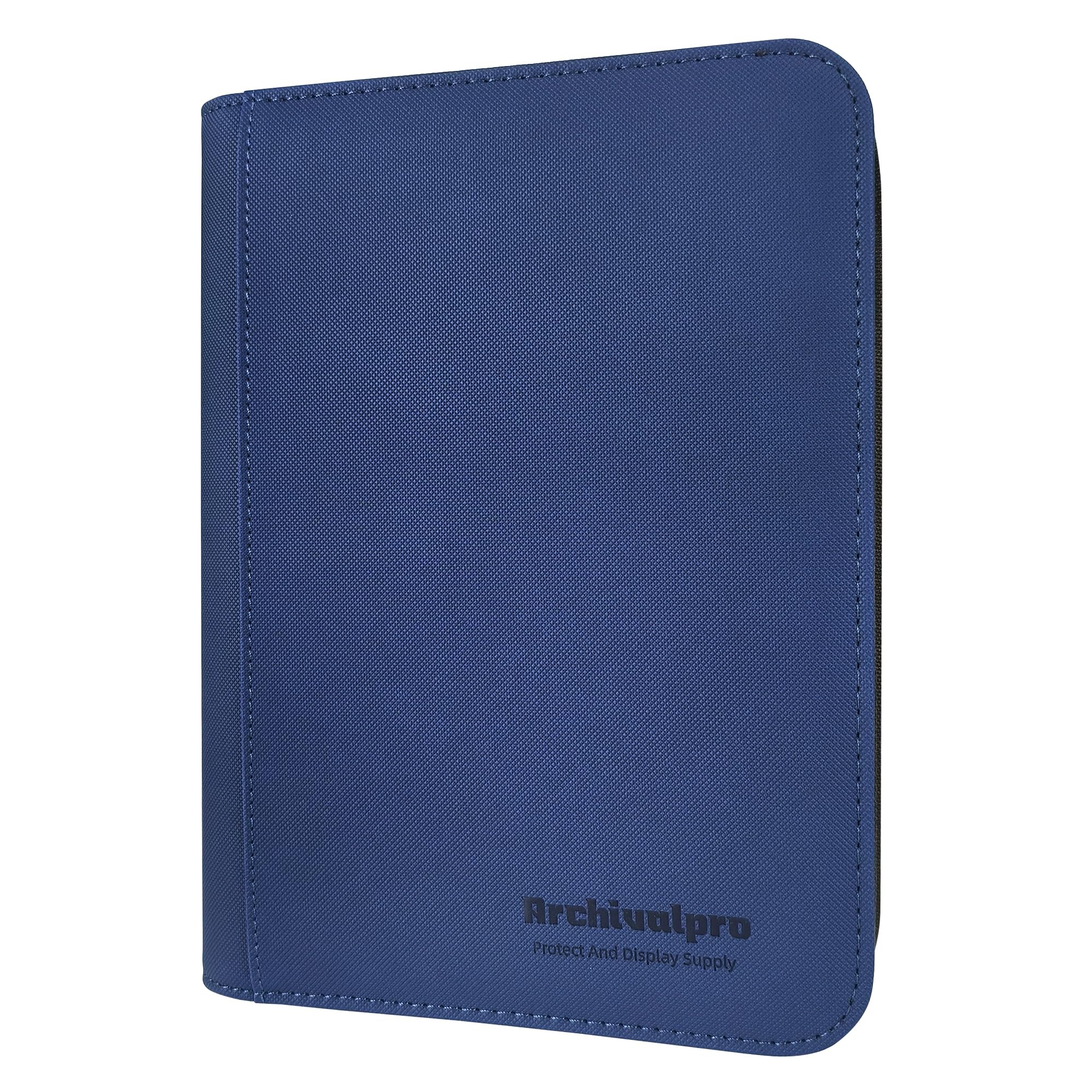 Archivalpro Premium Trading Card Collection Leather Binder, Holds 160 Cards,Card Holder Album with double side 4 Pocket/Page, 20 Pages(Blue)