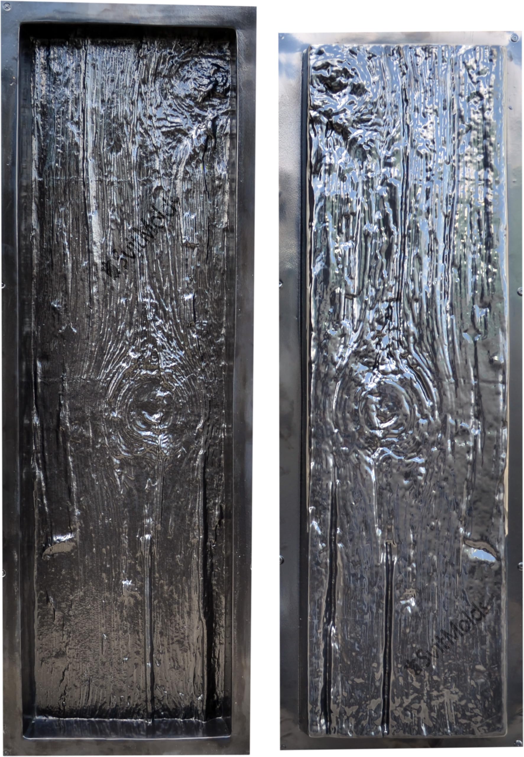 Concrete Molds DIY Set 2 pcs Big Molds Old Wooden Boards Expressive Wood Texture New Design Concrete Mould Garden Stepping Stone Path Patio Pavers for Garden Walkway Model S73