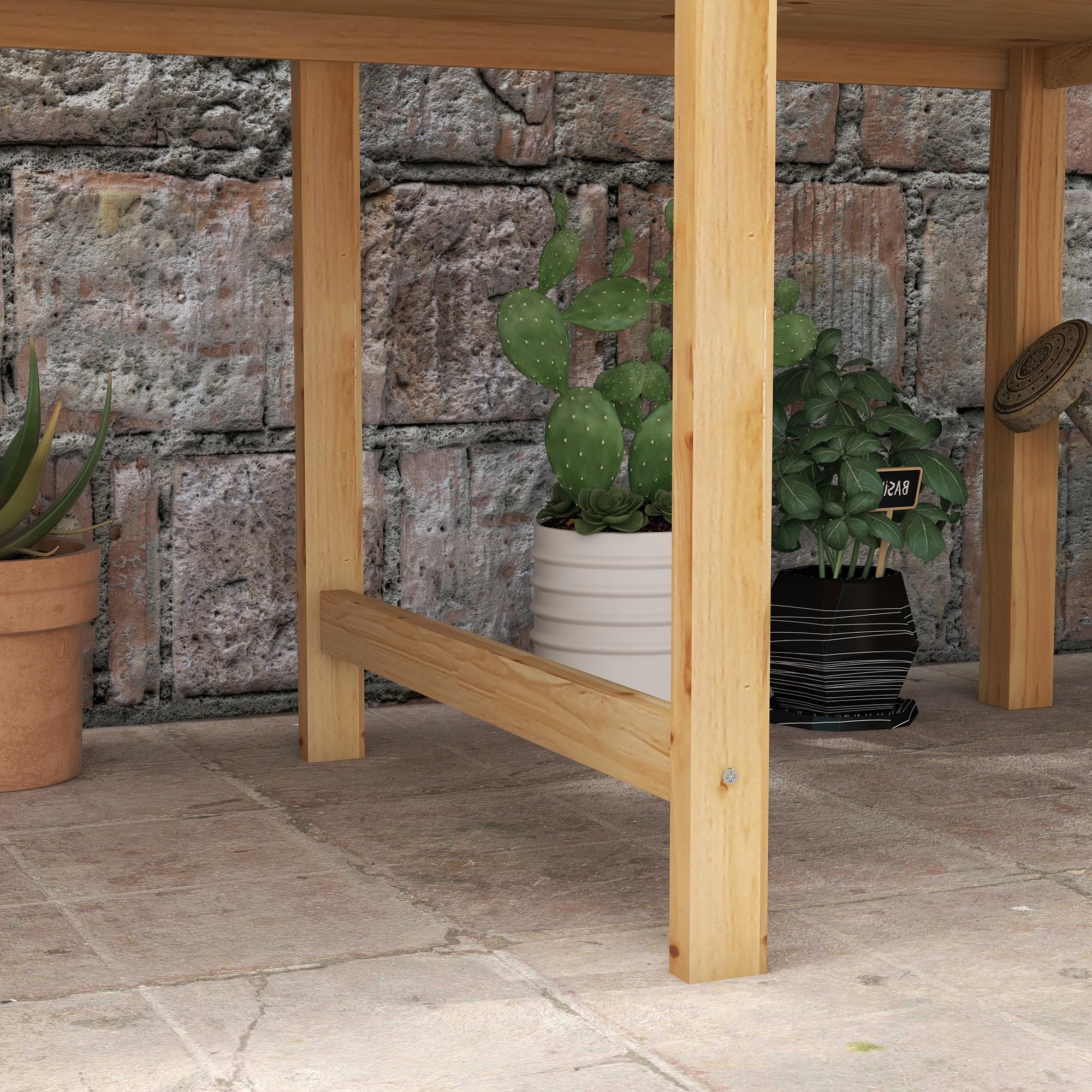 Outsunny Huerto Urbano Elevado Mesa de Cultivo de Madera 115x55x80 cm Jardinera de Cultivo con Tela no Tejida Carga 100 kg para Cultivo Plantas Flores Verduras Natural