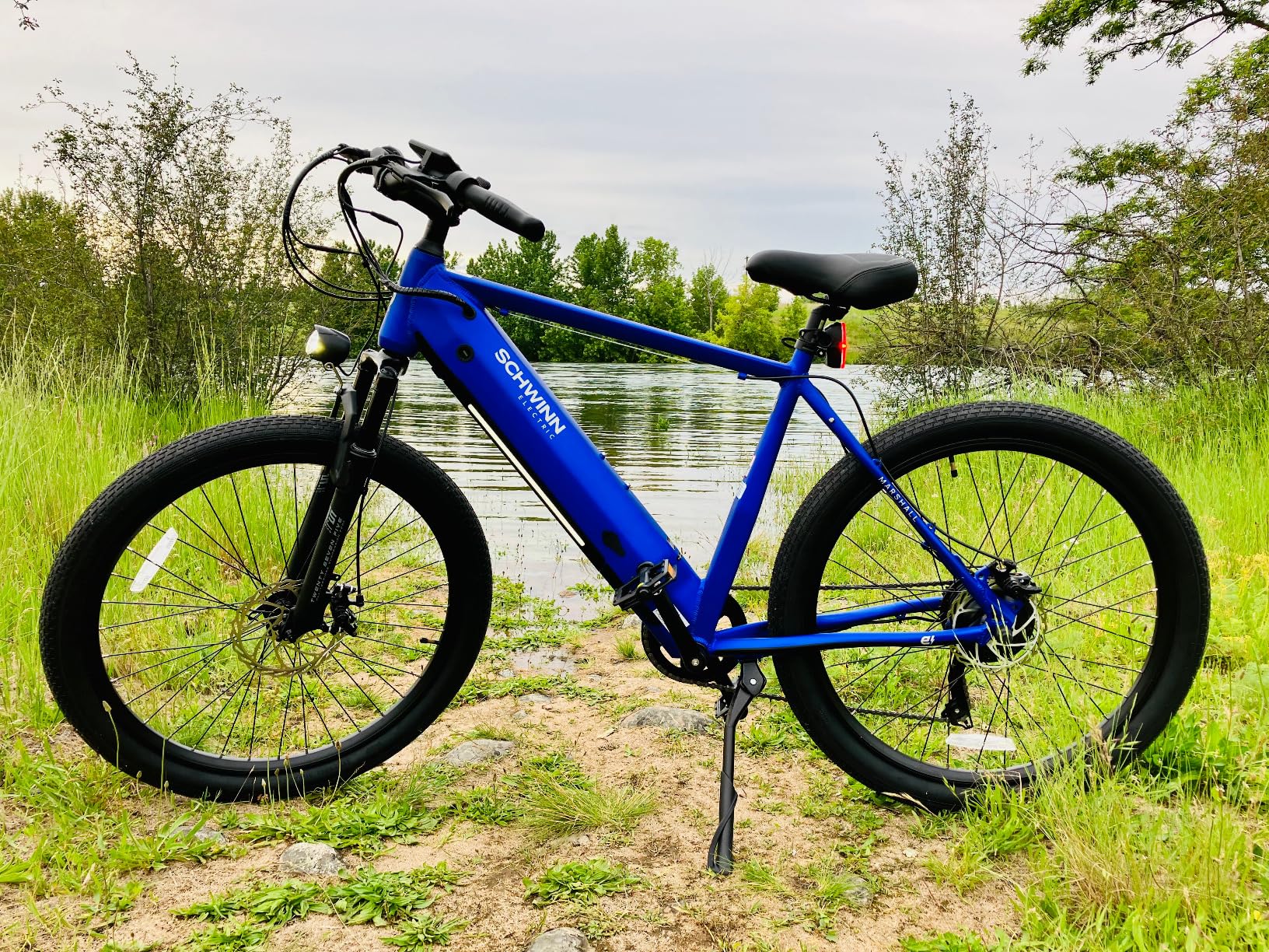 75/mo Finance Schwinn Marshall Electric Hybrid Bike for Adults, Step