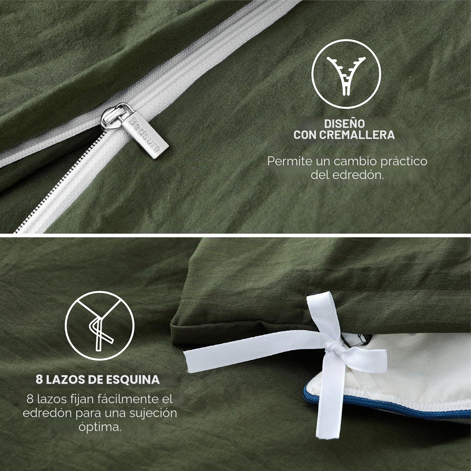 Bedsure Bedding Funda Nordica 240 x 220 - Poliéster Microfibra Juego de Funda de Edredon 240x220 cm y 2 Fundas de Almohada 65x65 cm, Funda Nórdica con Cremallera ÖKO-Tex (Blanco)