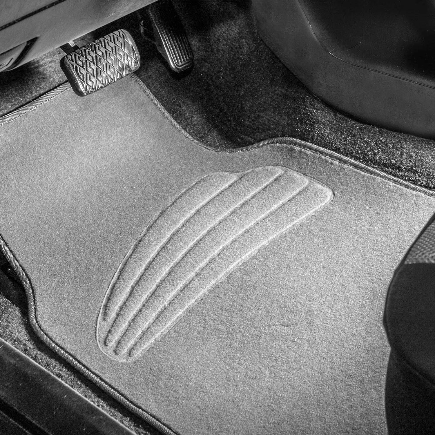FH Group Car Floor Mats - Carpet Floor Mats for Cars, Universal Fit Automotive Floor Mats, All Purpose Car Floor Mats, Carpet Protector Mat for Most Sedan, SUV, Truck Floor Mats Gray