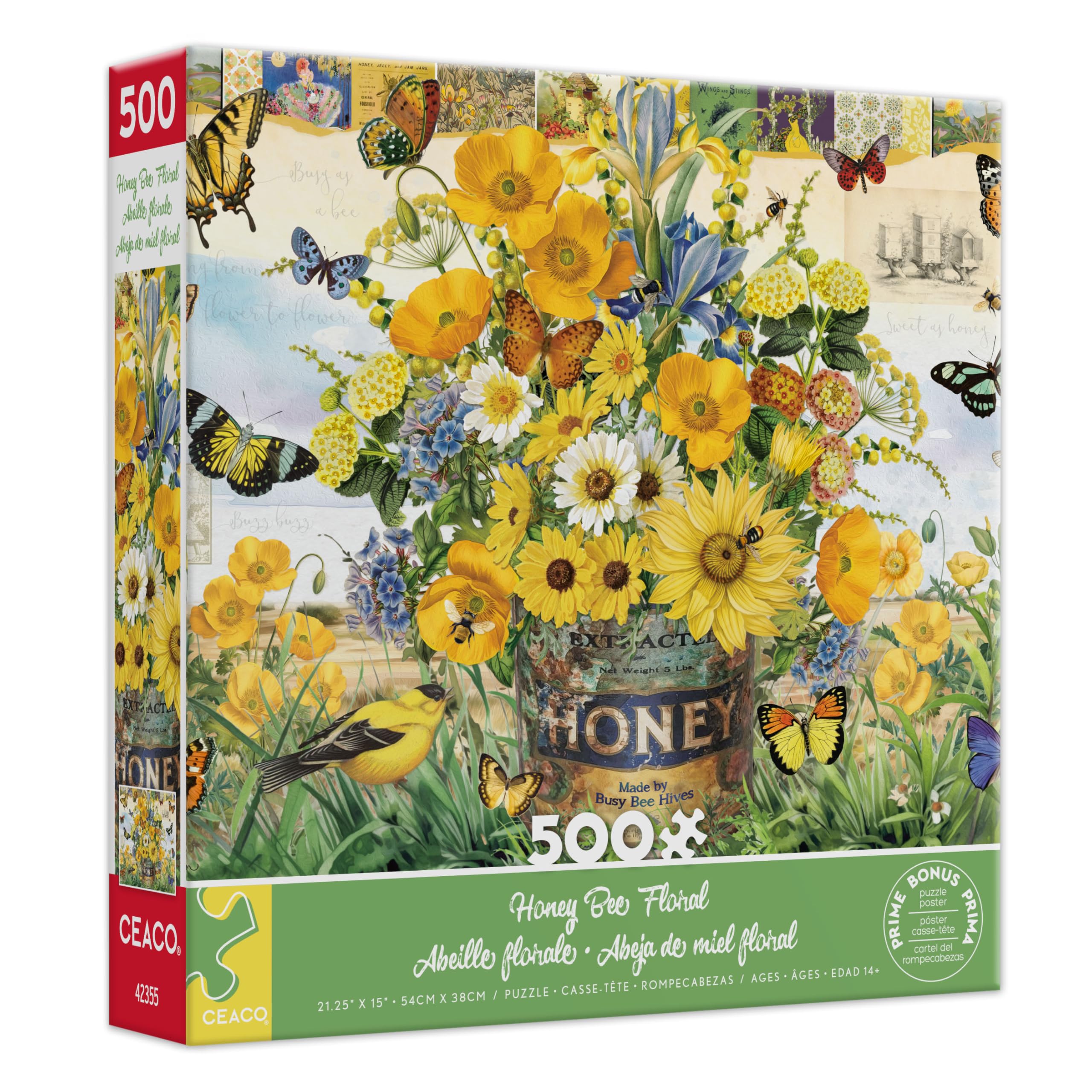 Amazon.com: CEACO Honey Bee Floral Jigsaw Puzzle - 500 Pieces