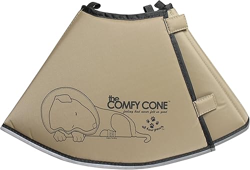 All Four Paws The Comfy Cone Cuello de recuperación para mascotas, Bronceado