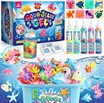 Magic Gel Water Elf Toy Kit, Aqua Fairy Water Gel Kit for Kids with 10PCS Aqua Jelly Gels & Animal Molds, Gift for Christmas, Easter, Birthday, New Year, Creative Art Craft Girls 6 7 8 9 10 Year Old