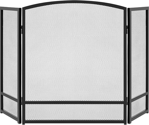 Best Choice Products Rustic Steel Mesh Fireplace Screen