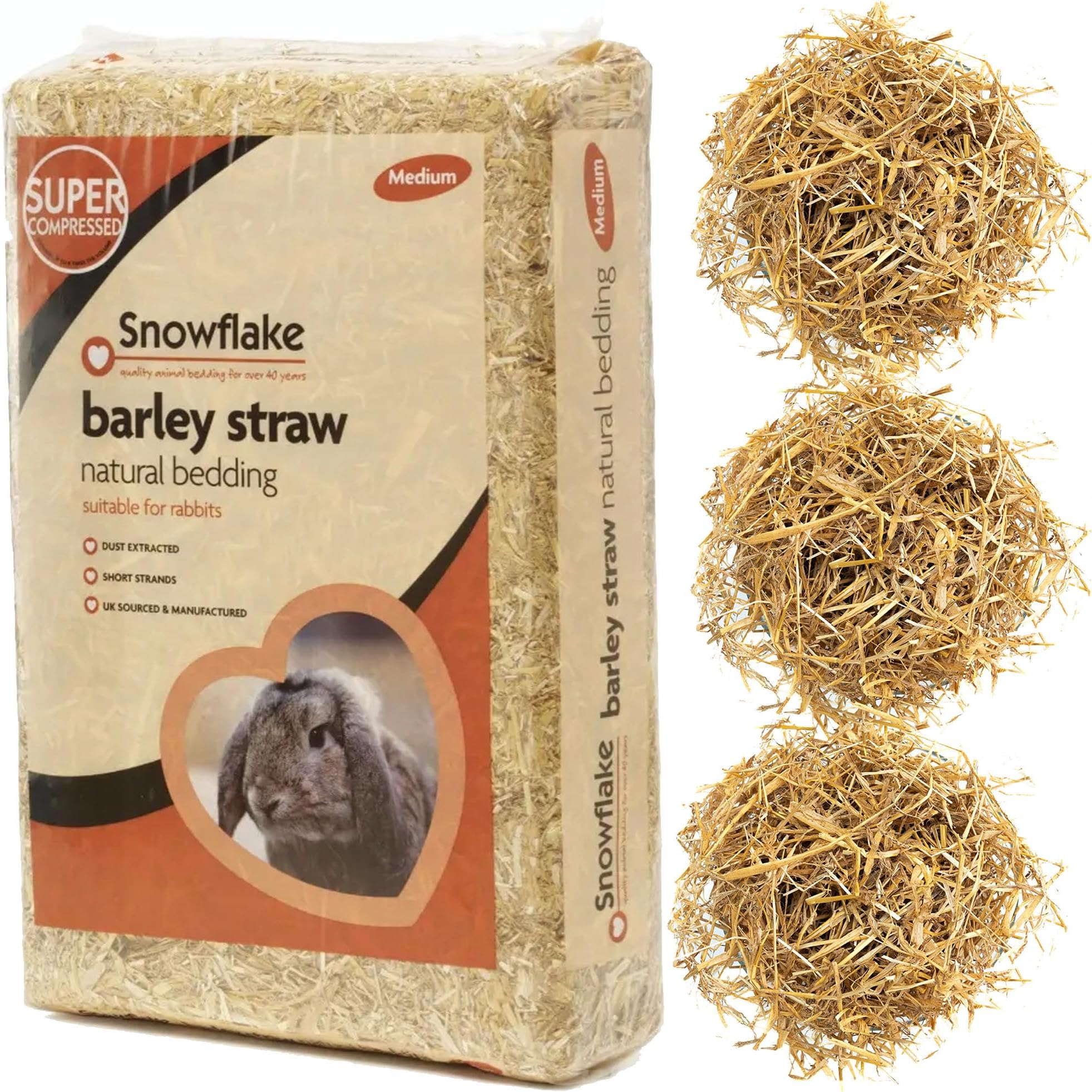 STORM TRADING GROUP Soft Flake Barley Straw Medium Animal Bedding For Rabbit & Tortoise (1.6KG (1 Bag))