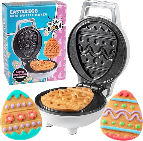 Mini waflera de huevos: haz gofres o panqueques de doble cara con 2 diseños diferentes de verano, listos para decorar y helar, diversión de desayuno