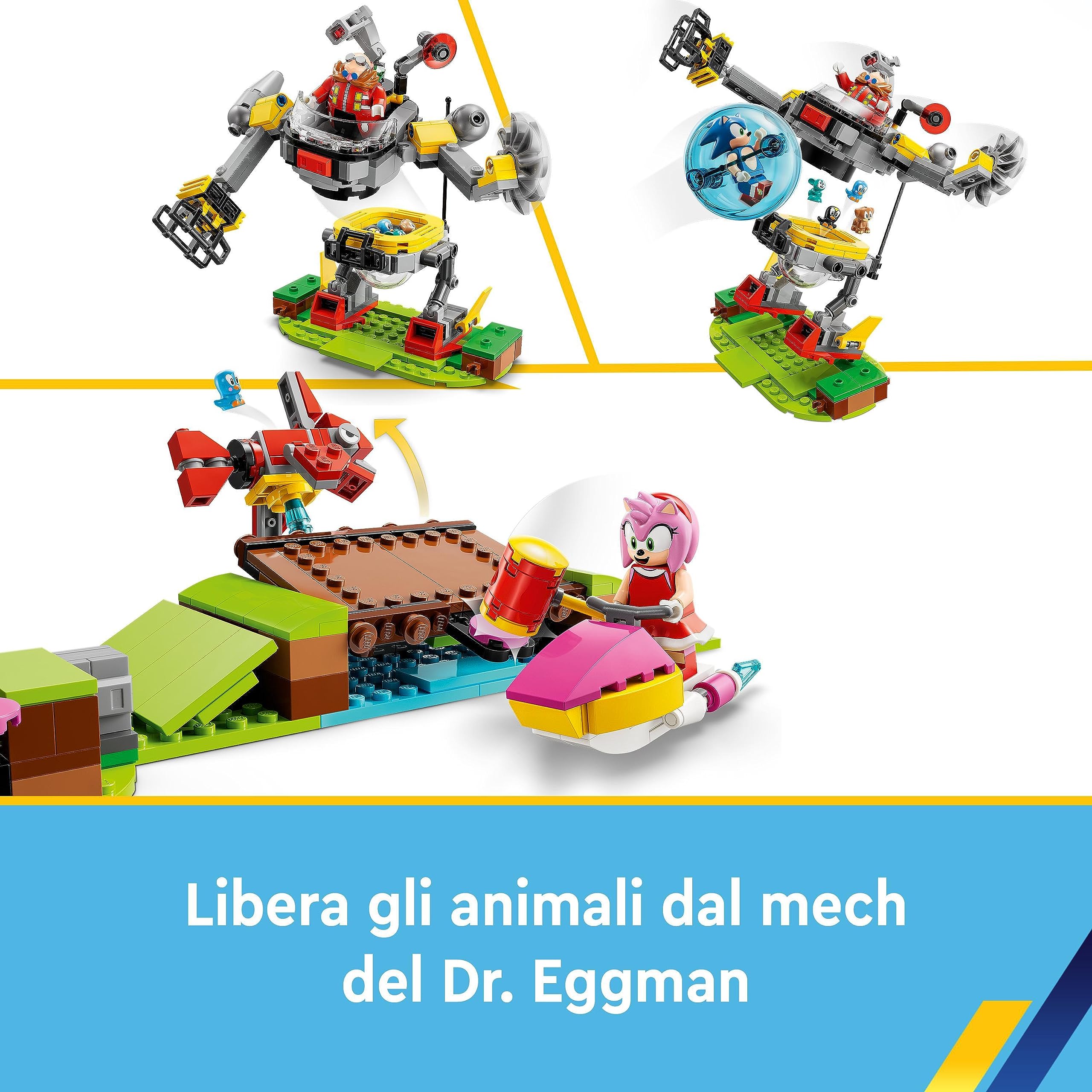 LEGO Sonic the Hedgehog Sfida del Giro della Morte nella Green Hill Zone di Sonic, Gioco da Costruire per Bambini e Bambine con 9 Personaggi tra cui Dr. Eggman e Amy, Idea Regalo di Compleanno 76994