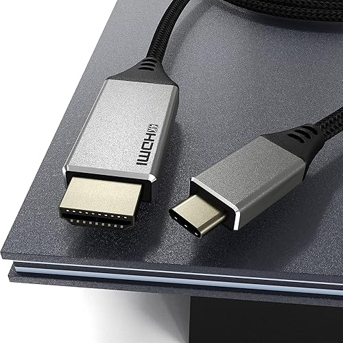 Miniatura 3 de Cable tipo C a HDMI de 6 pies59ft 4K a 60 Hz puertos USB-C a HDMI para oficina en casa adaptador de cable trenzado de nailon