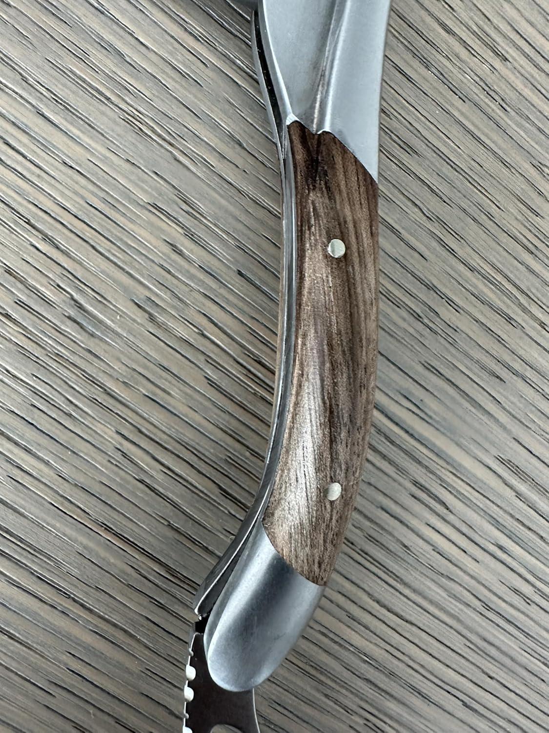 Laguiole En Aubrac Sommelier Waiter's Corkscrew, Walnut Handle, Wine Opener With Foil Cutter & Bottle Opener, Stainless Steel Brushed Bolsters