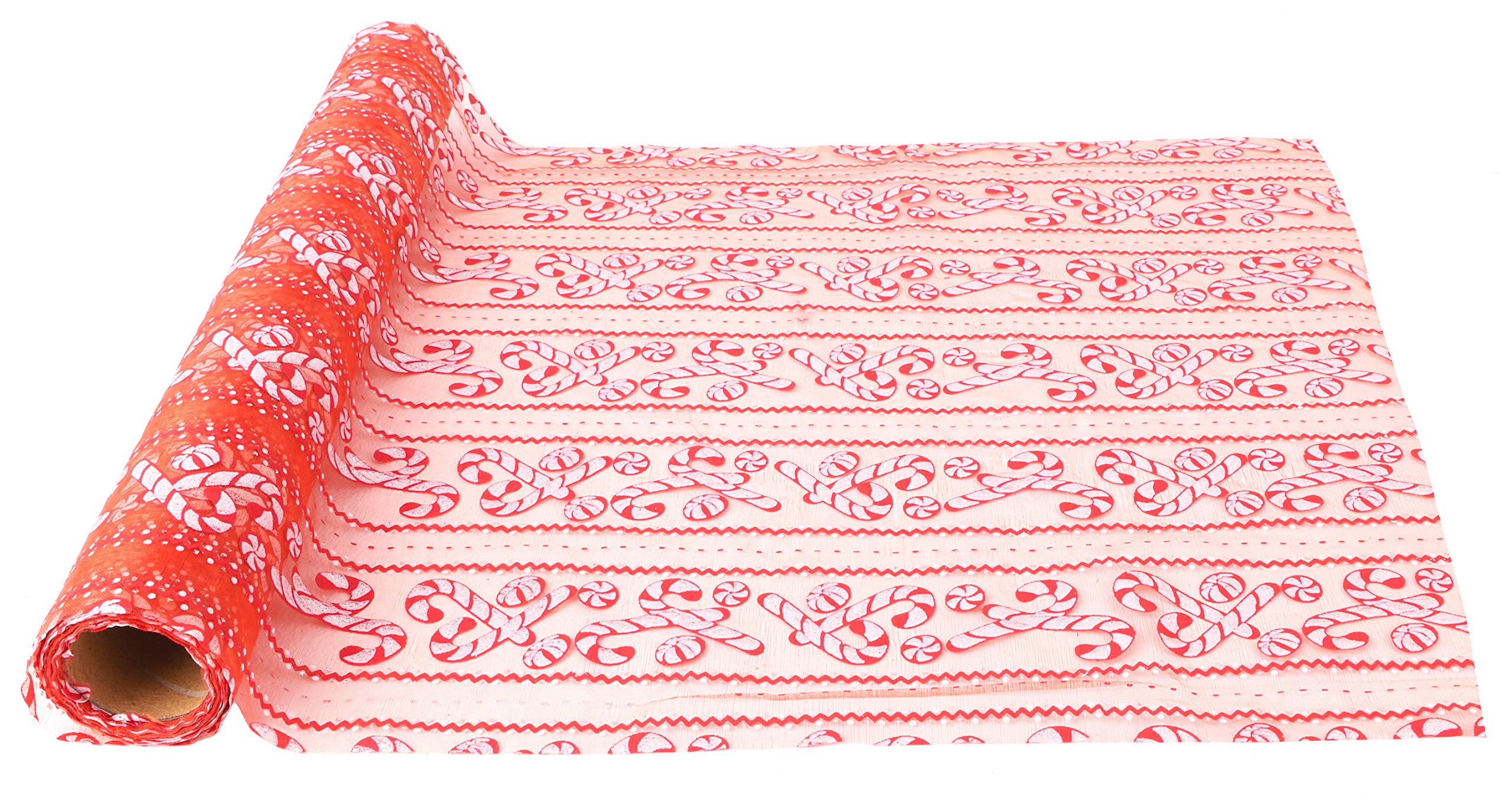 Toyland Candy Canes Toyland® 9M X 40Cm Roll Of Sheer Organza - Christmas Decorations/Wedding Accessories (Candy Canes)