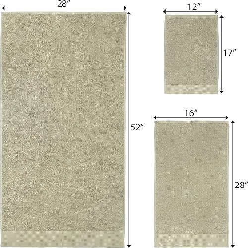 Miniatura 2 de Kaufman - Juego de toallas de baño bordadas personalizadas de calidad de hotel, toalla de mano y toallas para los dedos, 100% algodón para baño y