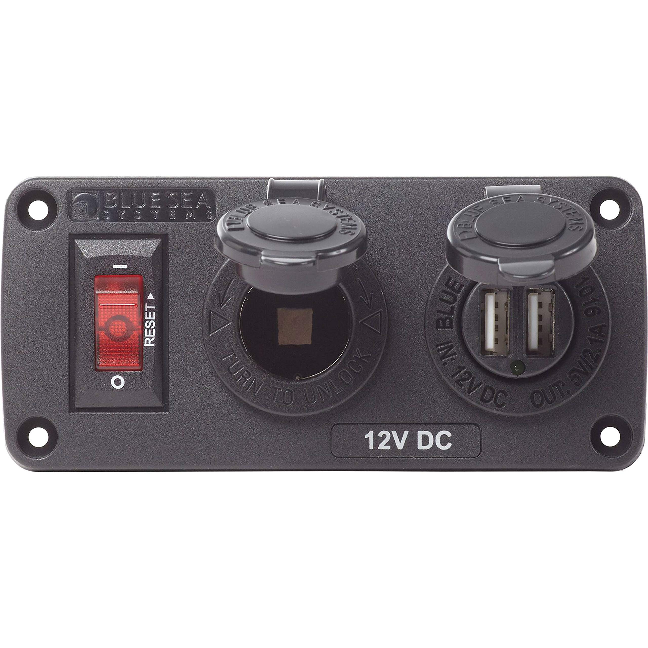 Below Deck Charging Panel - 2.1A Dual USB Charger & 12V Socket