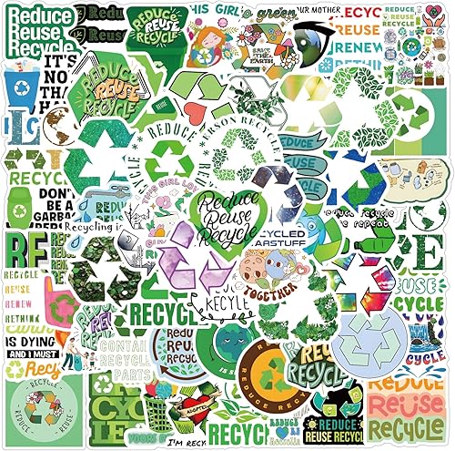 109 calcomanías de reciclaje de grafiti estética, vinilo impermeable para niños, niñas, adolescentes, adultos, para botellas de agua, laptop,