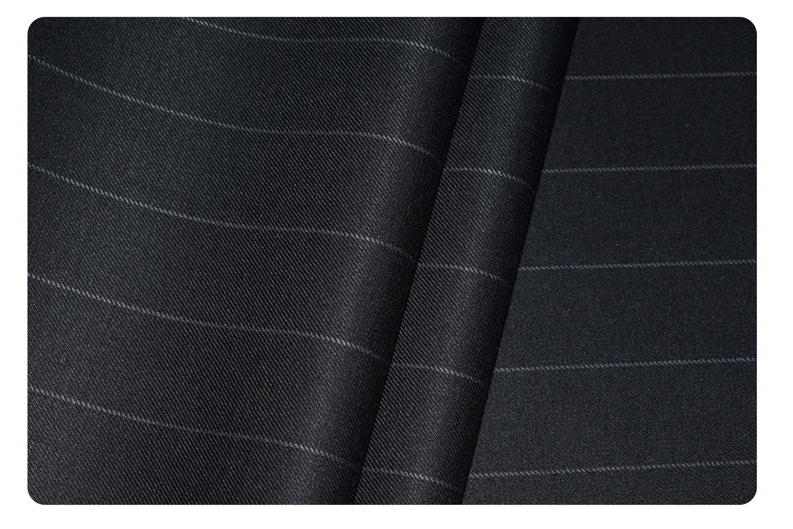 Men's Super 130's Merino Wool Striped Unstitched Trouser Or Suit Fabric (PW32A7)