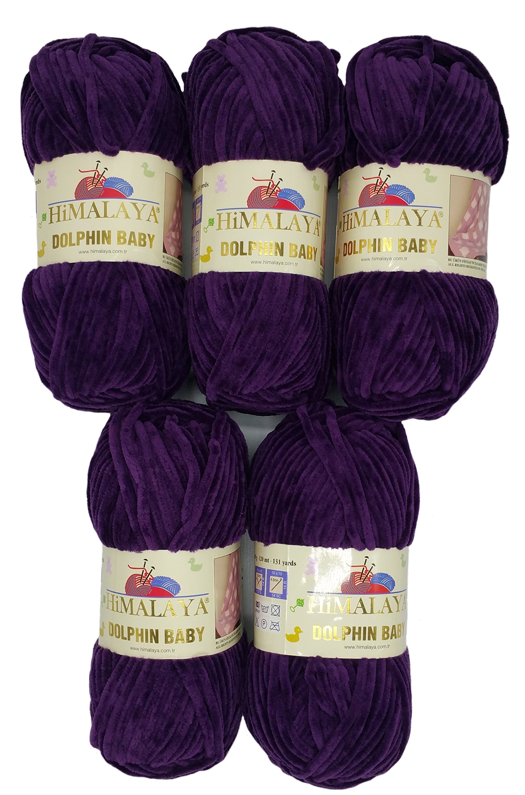 Wohnkult Himalaya 3 X 100 G Velvet Dolphin Tejido De Lana, 40 Colores Para Elegir, Hilo De Tejer Chenilla, Lana Esponjosa, Brillo, Accesorio, Ropa, Mantas (90060, Verde