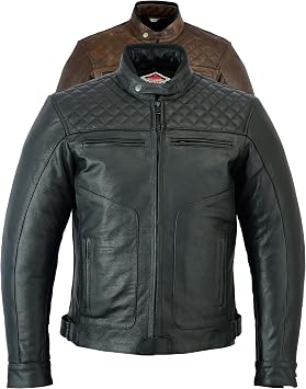 Texpeed Mens Motorcycle Leather Armoured Jacket [AAA Rated] | Black M