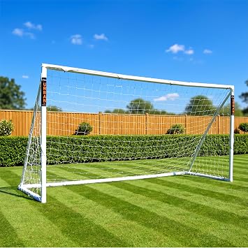FLICK Football Goal for Garden | Strongest True 70 mm Goalposts | | Kids Football Goal with Net | No Tools, Easy Assembly | Weatherproof uPVC Garden Goal