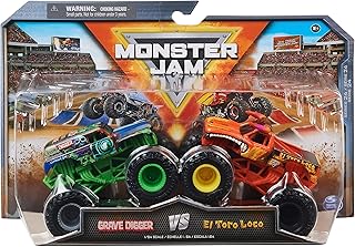 Monster Jam, Official Grave Digger Vs. El Toro Loco Die-Cast Monster Trucks, 1:64 Scale, Kids Toys for Boys Ages 3 and up