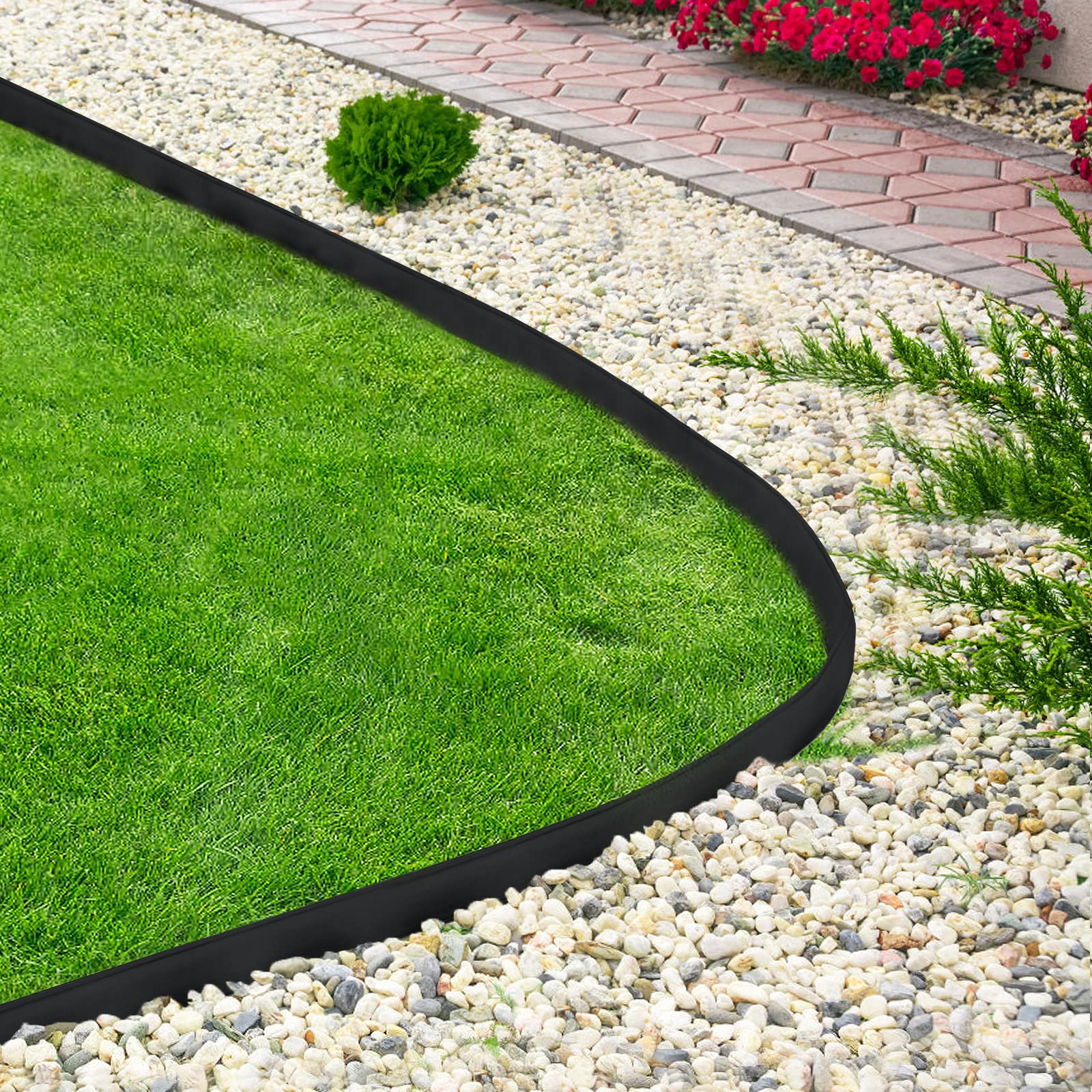 Froadp Bordure Per Prato In Plastica Effetto Legno - Set Da 30 Pezzi 8,4m - Recinzione Flessibile Per Aiuole E Vialetti - Dimensioni 28x24cm