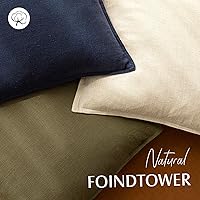Vista 4 de Foindtower Paquete de 2 fundas de almohada decorativas de lino y liso, funda de cojín decorativa suave, estilo bohemio campestre para silla, sofá