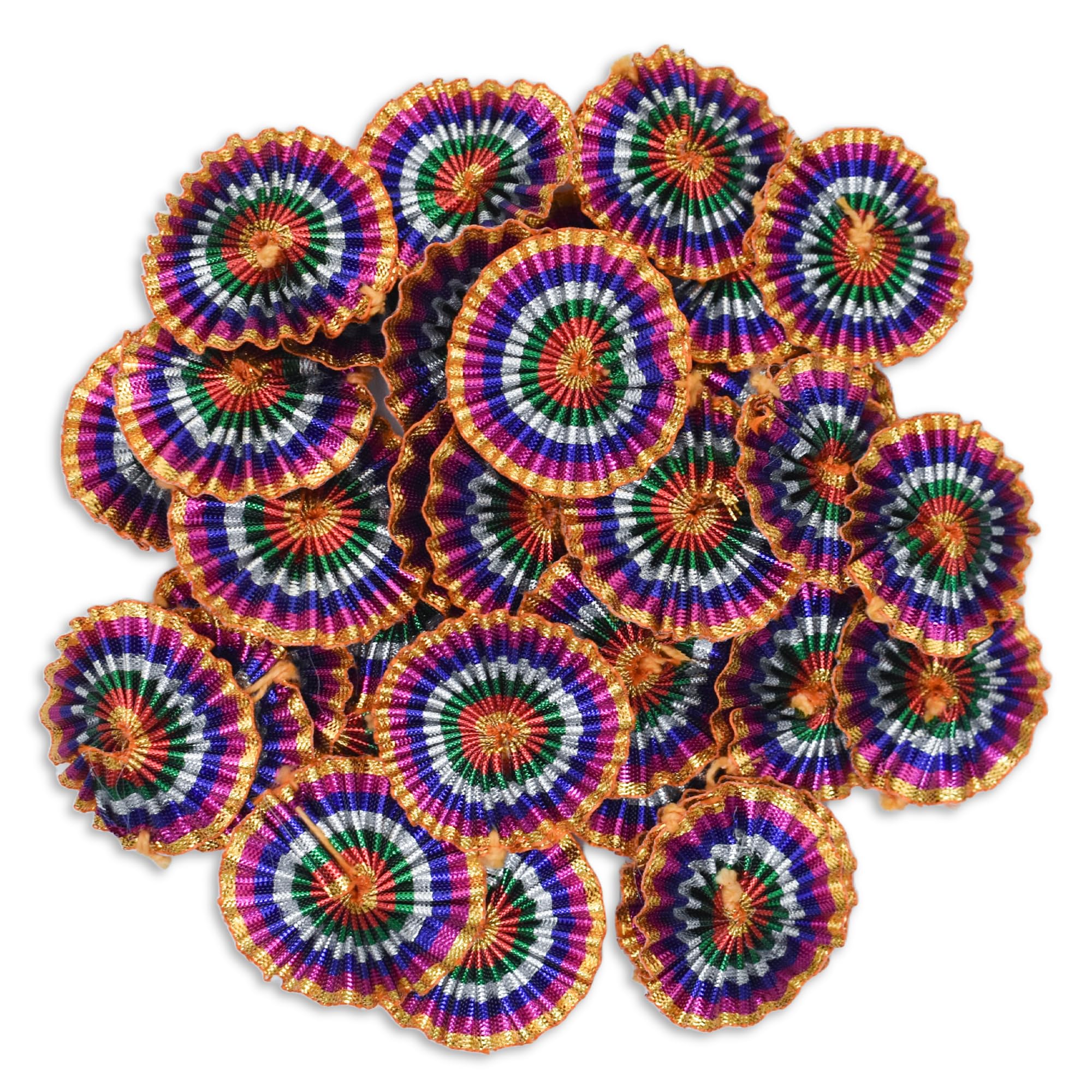 Gota Patti Flowers Appliques Patches for Embroidery Decoration and Craft Making(Multi Color,100 Pieces)